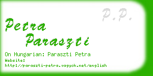 petra paraszti business card